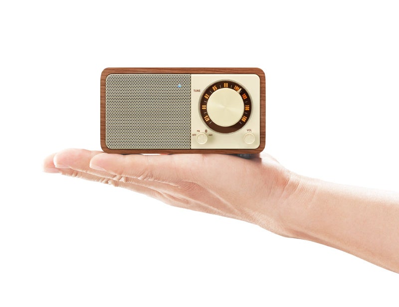 Sangean WR-7WL Wood Cabinet Mini Bluetooth Speaker with FM Tuner and Aux-in Walnut/Wood - Image 4